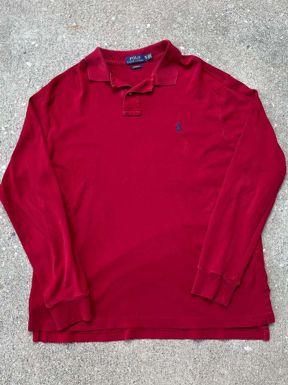 Polo Ralph Lauren Red Long Sleeve Polo Shirt Size XL